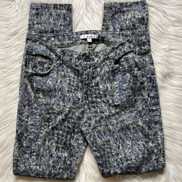 Cabi Modern Camp Stretchy Skinny Jeans Blue Green Size 4 - Picture 2 of 6